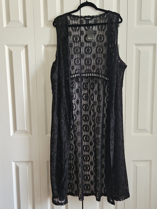 torrid Jackets & Blazers - SALE! Torrid Black Sheer Lace Duster Vest